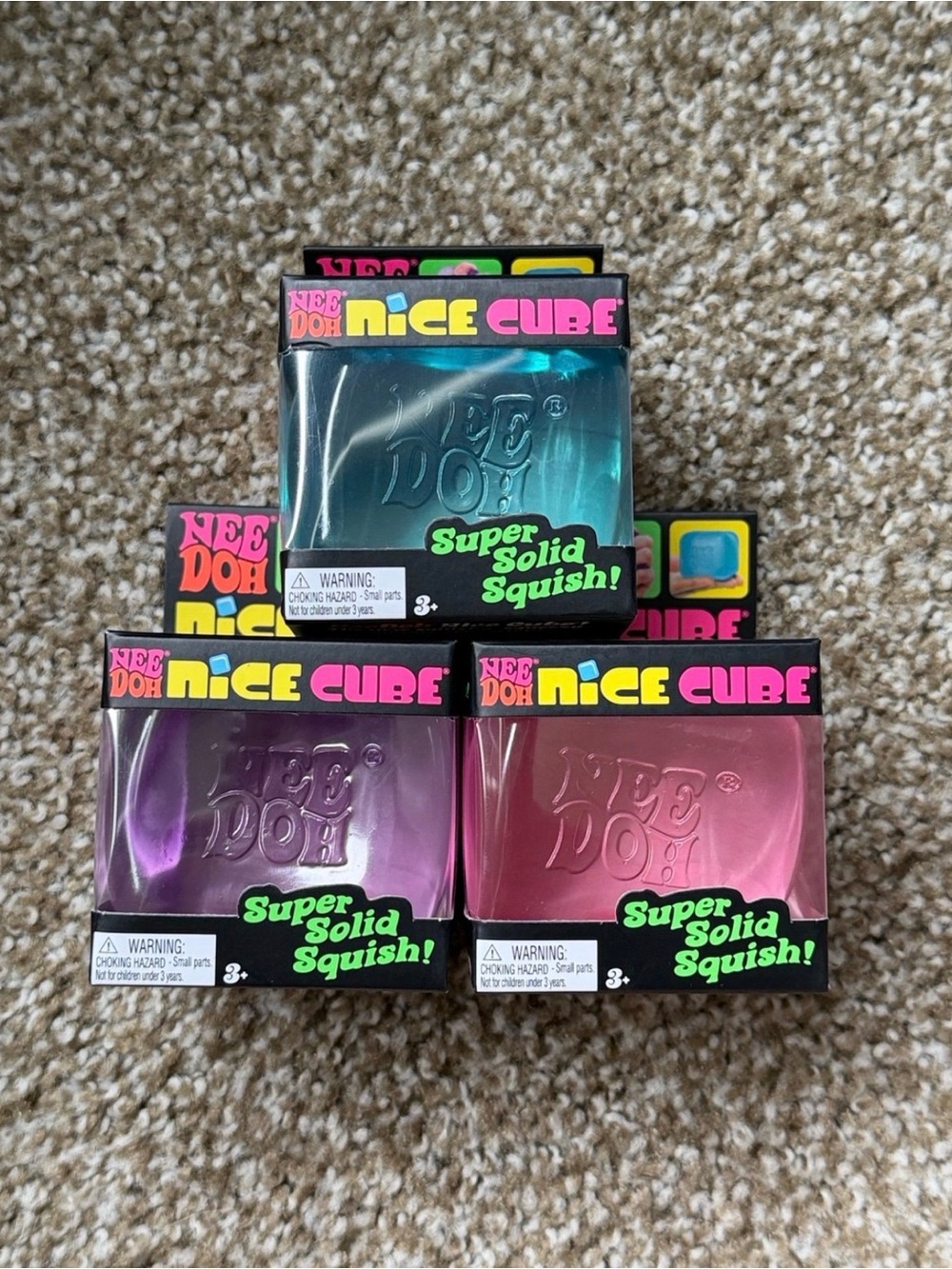 Needoh Cube Stress - Blue, Purple, Pink (Choose your color)